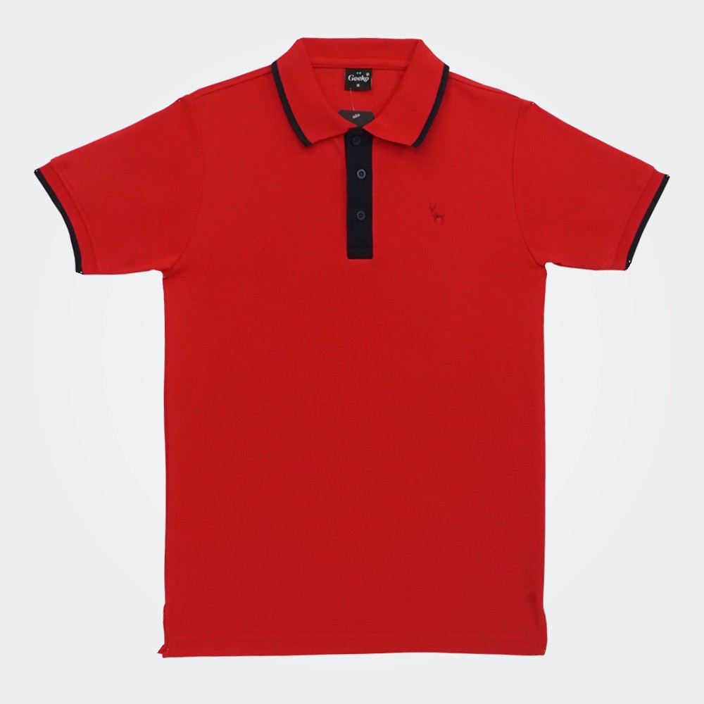 ราคาและรีวิวPOLOLAND เสื้อโปโลชายทรงตรง รุ่นเนคไท - สีแดง (+3 สี) เสื้อตรุษจีน