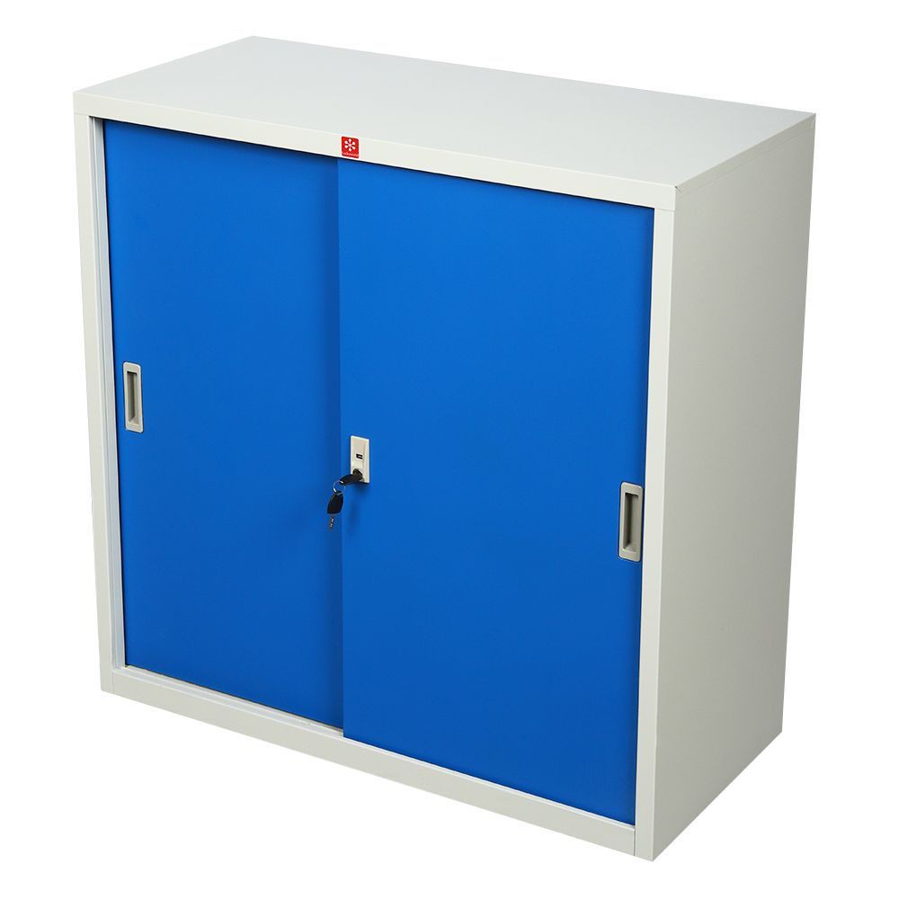 ตู้เอกสาร-ตู้เหล็กบานเลื่อนทึบ-kss-90-rg-สีน้ำเงิน-เฟอร์นิเจอร์ห้องทำงาน-เฟอร์นิเจอร์และของแต่งบ้าน-cabinet-steel-kss-90