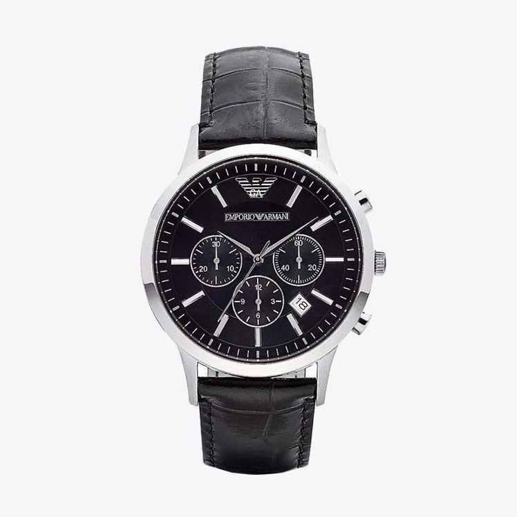ภาพหน้าปกสินค้าEMPORIO ARMANI นาฬิกาข้อมือผู้ชาย รุ่น AR2447 Classic Chronograph Black Dial - Black