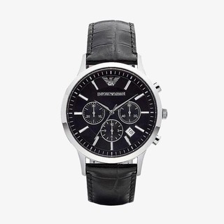 EMPORIO ARMANI นาฬิกาข้อมือผู้ชาย รุ่น AR2447 Classic Chronograph Black Dial - Black
