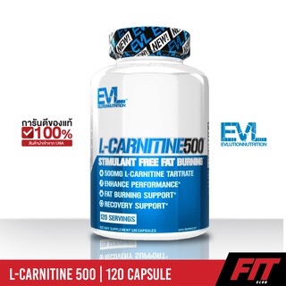 (ของแท้ พร้อมส่ง) EVLution Nutrition, L-CARNITINE500, 120 Capsules