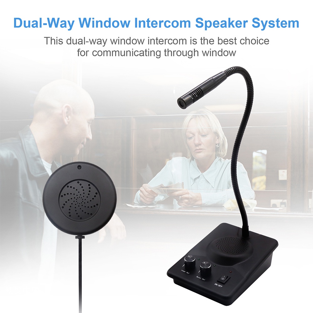 ส่งไวจากไทย-daytech-wireless-intercom-อินเตอร์คอมไร้สายหน้าต่างอินเตอร์โฟนสำหรับ-ธนาคาร-สถานีขนส่ง-us-plug-wi08