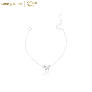 ภาพหน้าปกสินค้าLouis Montini (Jewelry) Sterling Silver 925 Bracelet สร้อยข้อมือเงินแท้ 92.5% สร้อยข้อมือผู้หญิง รูป butterfly – LJBL05 ซึ่งคุณอาจชอบสินค้านี้