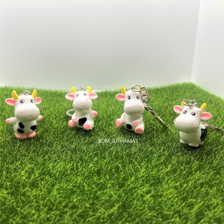 🐮 พวงกุญแจวัว 🐮 การ์ตูน น้องวัว พวงกุญแจ ประดับ ห้อยกระเป๋า วัว