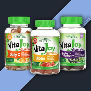 สินค้า เยลลี่ Vitamin C, Elderberry, Biotin Gummies ( วิตามินซี เอลเดอร์เบอร์รี่ ไบโอติน กัมมี่ ) VitaJoy 21st Century
