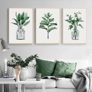 Green Plant Leaves Canvas Poster Wall Art Painting Nordic Posters Prints Wall Pictures for Living room Modern Home Decor Unframed