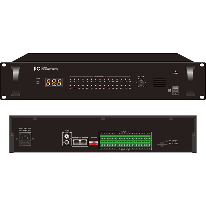 ITC Audio T6223(A) Multivoice message evacuation panel, builtin 30