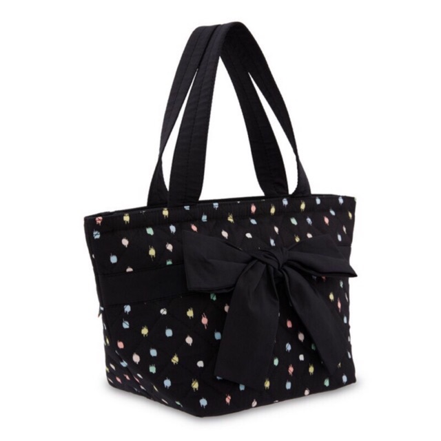 กระเป๋าถือขนาดเล็ก Naraya Pastel Dot Trapeze with Ribbon Shopee Thailand