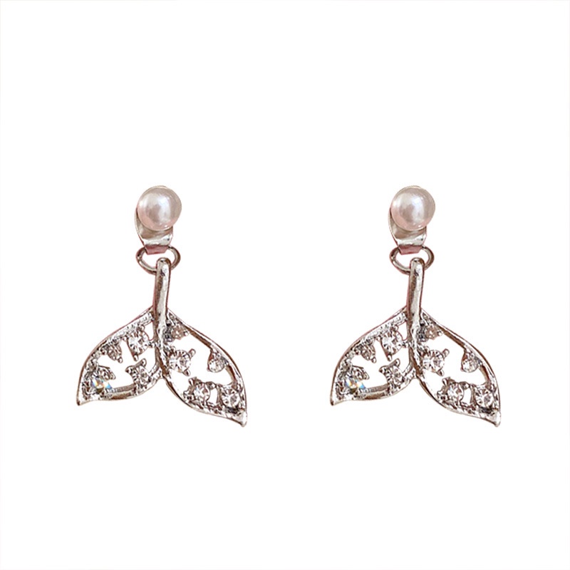 silver-needle-style-diamond-studded-pearl-fishtail-earrings-korean-personality-earrings-personality-temperament-earrings