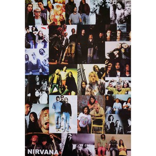 โปสเตอร์ รูปถ่าย วงดนตรี ร็อค เนอร์วานา NIRVANA 1987-94 POSTER 24”x35” Inch Kurt Cobain Legend American Rock Band v9