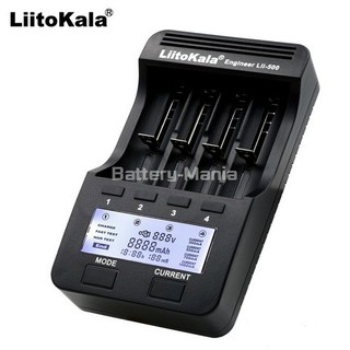 Liitokala lii-500 เครื่องชาร์จแบตและ Power Bank ในตัว 4 ราง พร้อมหน้าจอ LCD แถมฟรีวอลชาร์จ​ 12V batterymania