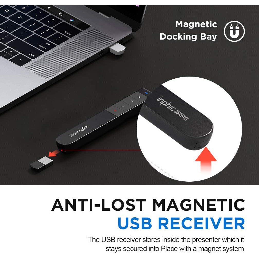 ประกันศูนย์-inphic-pl1-type-c-wireless-presenter-laser-pointer-มีแบตในตัว-รีโมทพรีเซนต์ไร้สายพร้อมเลเซอร์-2-4-ghz