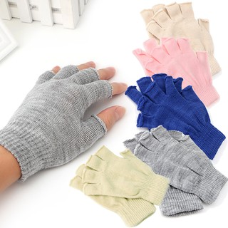 สินค้า ถุงมือผ้าถักแบบครึ่งนิ้วให้ความอบอุ่น 1 คู่