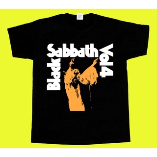 เสื้อยืดผ้าฝ้ายCOTTON ใหม่ เสื้อยืดแขนสั้น พิมพ์ลาย Sabbath Vol 4 สีดําS-5XL