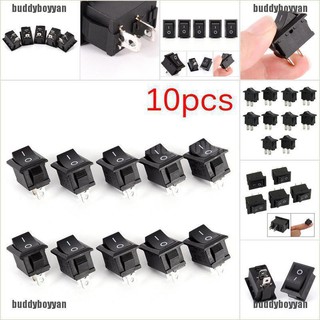 {buddyboyyan} สวิตช์โยกเปิด / ปิด 2 Pin 12V สําหรับรถยนต์ เรือ 10 ชิ้น