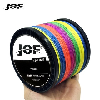 Jof strands ถักสายการประมง X4 300เมตร500เมตร1000เมตร PE สายการประมง8-80LB multifilament สายการประมงเรียบเส้นผ่าศูนย์กลาง