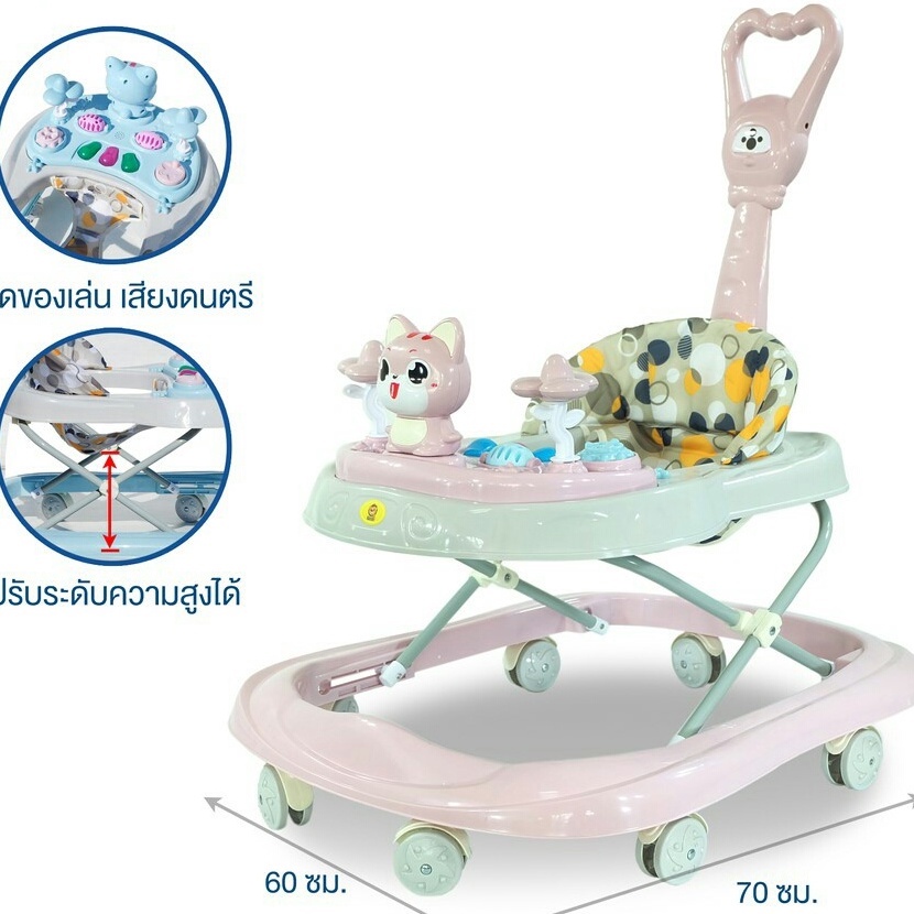 ภาพสินค้า5.5 BABY SALE รถหัดเดิน รถหัดเดินเด็ก แมวพาสเทล เป็ดยิ้ม หน้าลิง เสียงดนตรี ปรับระดับได้ มีของเล่นเสริมพัฒนากา จากร้าน paulutumporn บน Shopee ภาพที่ 1