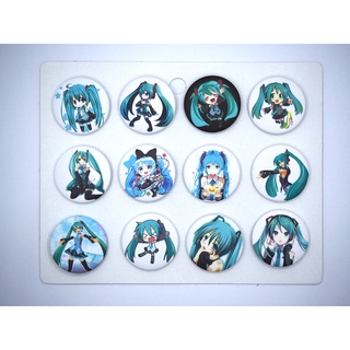 เข็มกลัด 3.2cm/4.4cm Hatsune Miku มิกุ  Vocaloid โวคาลอยด์ การ์ตูน อนิเมะ Cartoon Anime