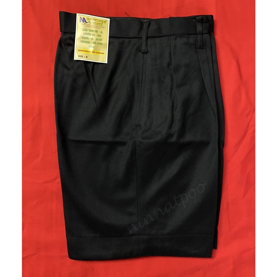 ภาพหน้าปกสินค้ากางเกงนักเรียน  สีดำ ผ้าเสิท (หนา) เอว 25 ถึง 35 นิ้ว ค้างสต็อก