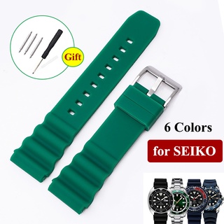 สายนาฬิกาข้อมือยาง กันน้ํา 20 มม. 22 มม. อุปกรณ์เสริม สําหรับ SEIKO 007