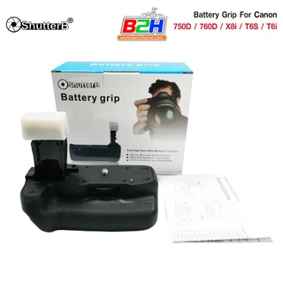 Battery Grip Shutter B รุ่น CANON 760D/750D/X8I/T6S/T6i (BG-E18 Replacement)