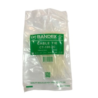 เคเบิ้ลไทร์ Bandex สีขาว Cable Tie ขนาด 4 นิ้ว CT-100-2C 100/แพ็ค