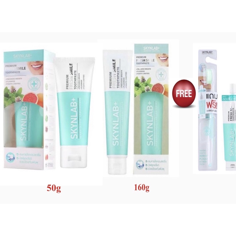 ภาพหน้าปกสินค้ายาสีฟัน Skynlab Premium All Fresh Smile Toothpaste and ขนาด50g ,160g.