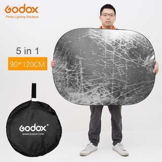 Godox 90 x 120cm 5 in 1 Portable Collapsible Light Oval Photography Reflector