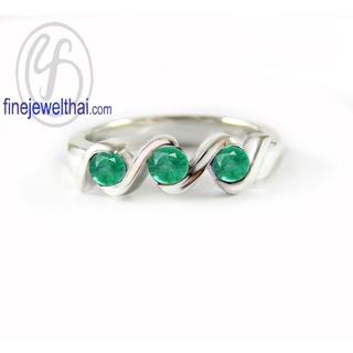 Finejewelthai-แหวนมรกต-แหวนเงินแท้-แหวนพลอย-พลอยประจำเดือนเกิด-R1037em