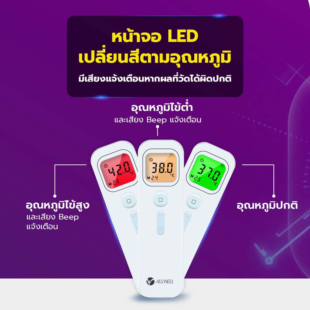 allwell-เครื่องวัดอุณหภูมิร่างกาย-แบบอินฟราเรด-รุ่น-e122