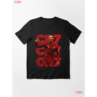 ฝ้ายเสื้อยืดพิมพ์ลาย2022 Cristiano Ronaldo- CR7 | Perfect Gift Essential T-Shirt เสื้อยืด ดพิมพ์ลาย เสื้อยืดผ้าฝ้าย คอกล