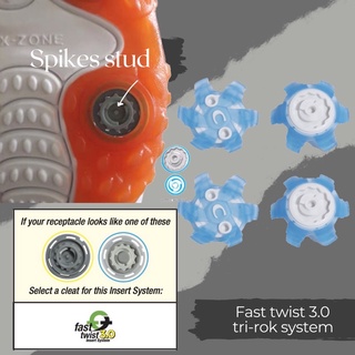 ปุ่มรองเท้ากอล์ฟ 1pcs. Spikes stud slim-lok system Tour lock & Fast Twist 3.0 (มีรู/เดือยกลางปุ่ม)(blur sky)