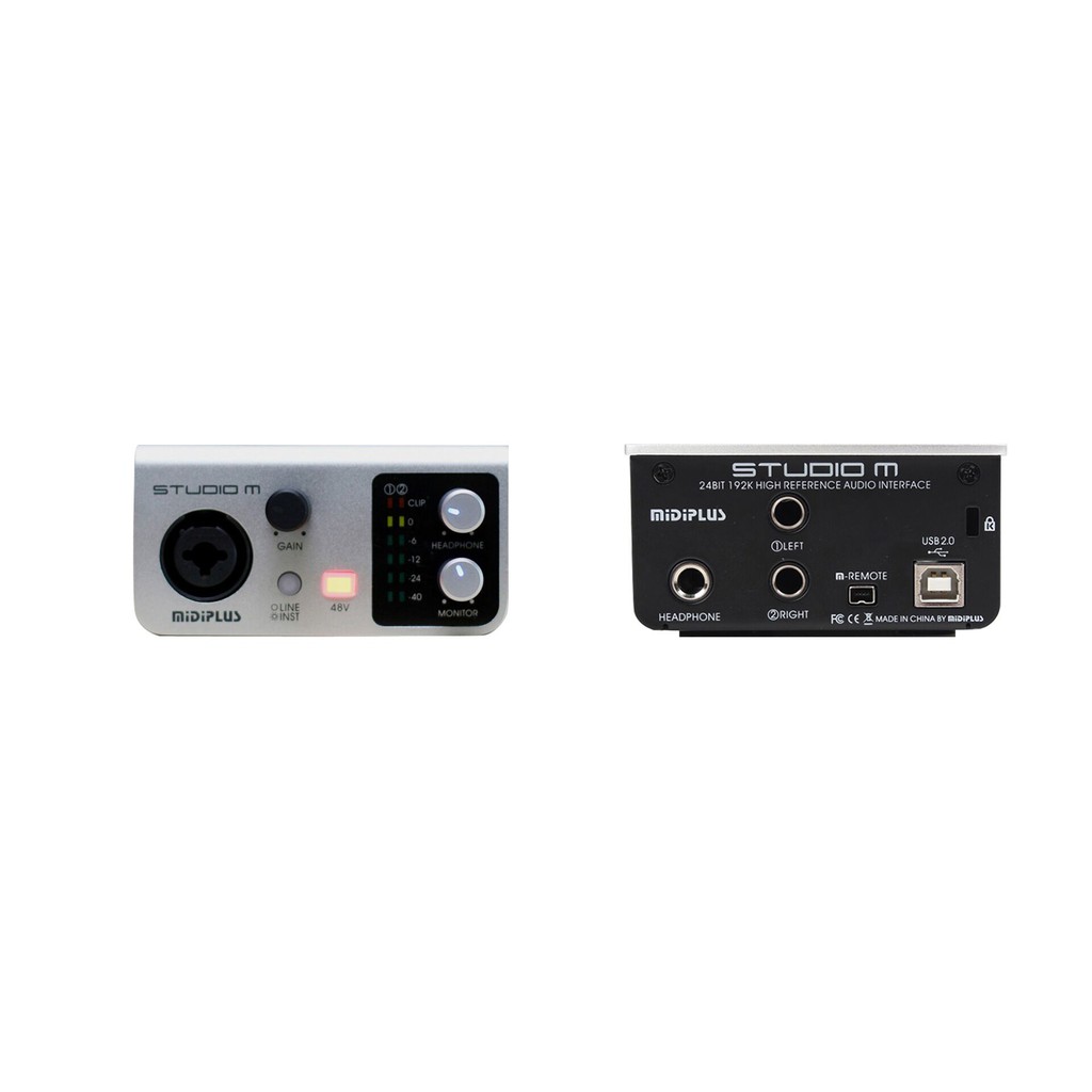 midiplus-studio-m-audio-interface-1in-2out-24bit-192khz-ออดิโออินเตอร์เฟส-1in-2out-พร้อมปรีแอมป์-รับประกันศูนย์-1-ปี