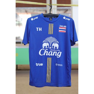 เสื้อเชียร์ไทย คอกลม 3 แถบ เนื้อผ้ายืดหยุ่นดี สวมใส่สบาย แห้งเร็ว และระบายอากาศได้ดี