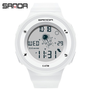 Sanda 2121 นาฬิกาข้อมืออิเล็กทรอนิกส์ เรืองแสง กันน้ํา แสดงปฏิทิน แฟชั่น สําหรับนักเรียน ผู้ชาย ผู้หญิง