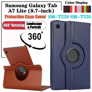 ภาพหน้าปกสินค้าสําหรับ Samsung Galaxy Tab A7 Lite (2021) 8.7 นิ้ว SM-T225 SM-T220 360° เคสแท็บเล็ต หนัง PU ป้องกันกระแทก แบบฝาพับ หมุนได้ ที่เกี่ยวข้อง