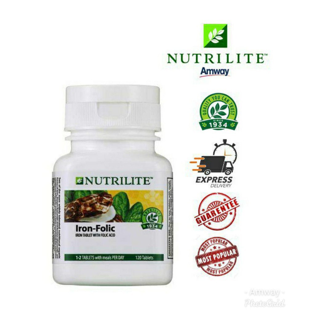 ภาพสินค้าAmway NUTRILITE Iron Folic (120 tab) แอมเวย์ นิวทริไนท์ สปิแนช พลัส ผักโขม จากร้าน beautyblink56 บน Shopee ภาพที่ 3