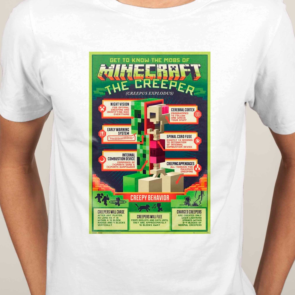 เกม-minecraft-เสื้อยืดคอกลมแขนสั้นผู้ชาย-เสื้อยืด-ชุดลำลอง-เสื้อยืดเกมมิ่ง