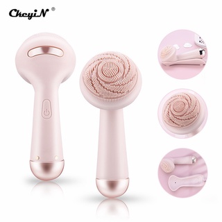 Ckeyin ลูกกลิ้งไฟฟ้า ซิลิโคน กันน้ํา ชาร์จ USB สําหรับทําความสะอาดผิวหน้า รูขุมขน