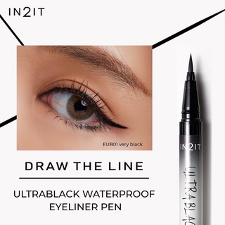 IN2IT ULtrablack Waterproof Eyeliner Pen อายไลเนอร์เนื้อฟิล์ม สีดำสนิท