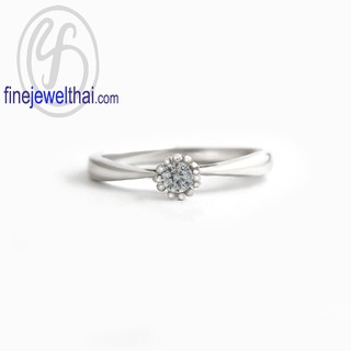 Finejewelthai แหวนเพชร-แหวนเงินแท้ 925-เพชรสังเคราะห์-แหวนหมั้น-แหวนแต่งงาน-Diamond CZ-Silver-Wedding Ring - R1377CZ