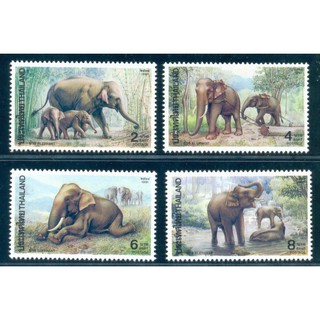 สินค้า B648 แสตมป์ไทยยังไม่ได้ใช้ ชุด ช้าง ปี 2534 ครบชุด 4 ดวง