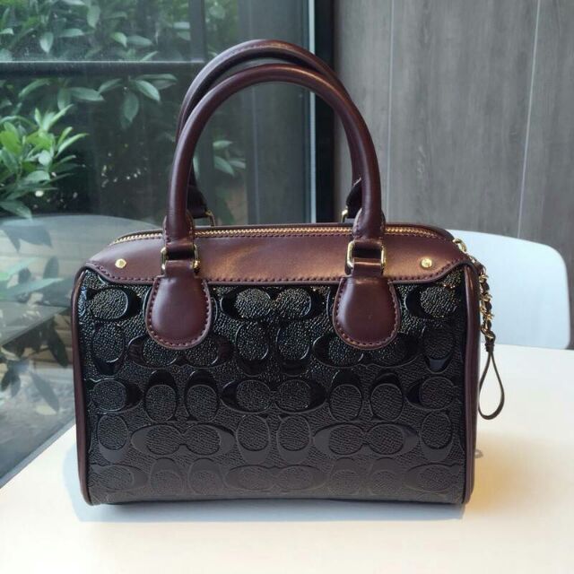 coach-f11920-mini-bennett-satchel-in-signature-debossed-patent-leatherแท้-outlet