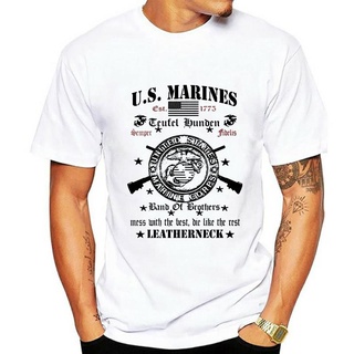 เสื้อยืดผ้าฝ้ายพรีเมี่ยม เสื้อยืดผ้าฝ้าย USMC Marines Semper Fi Devil Dog Combat Ribbon Veteran Military (1)