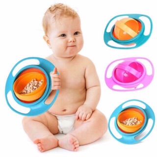 ชามสำหรับเด็กหมุนได้ 360 องศา ใส่ขนมไม่หก
