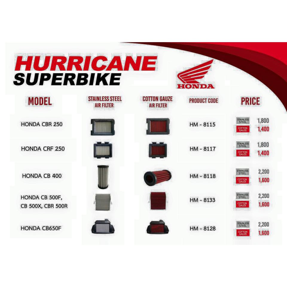 กรองอากาศ-hurricane-สำหรับ-cb500-cbr500-2013-2018