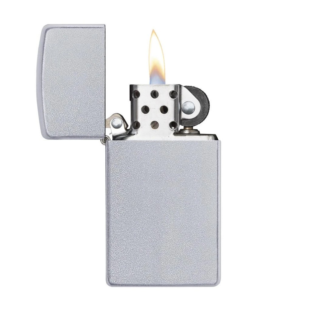 พร้อมส่งจากไทย-zippo-1605-slim-satin-chrome-ของแท้-รับประกันตลอดชีวิต-นำเข้าและจำหน่ายโดยตัวแทนจำหน่าย