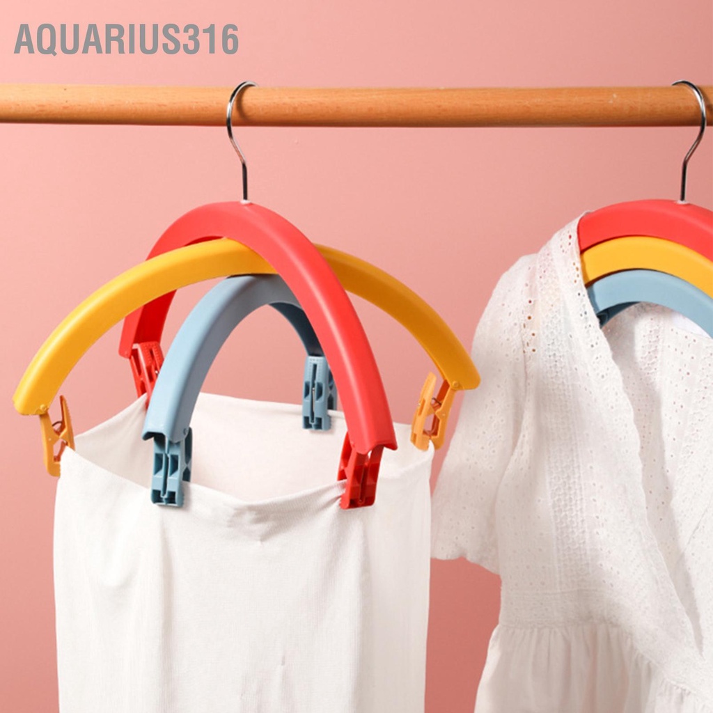 aquarius316-ไม้แขวนเสื้อ-อเนกประสงค์-หมุนได้-พร้อมคลิปหนีบ-สีรุ้ง-สําหรับแขวนเสื้อผ้า