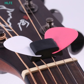 Hl อุปกรณ์เสริมกีต้าร์น่ารัก 1 ชิ้นที่ใส่ปิ๊กกีต้าร์ยางสีดํายึดบน Headstock FE