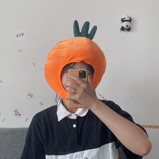หมวกแครอท ผ้ากํามะหยี่ขนนิ่ม ลายการ์ตูนผัก ผลไม้น่ารัก พร็อพถ่ายรูป สไตล์ญี่ปุ่น เกาหลีใต้ ของขวัญฮาโลวีน สําหรับเด็กผู้หญิง